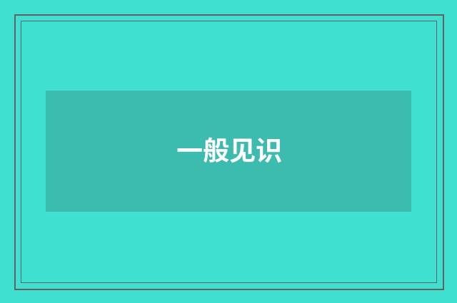 一般见识