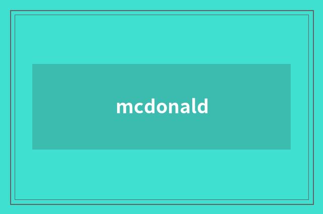 mcdonald
