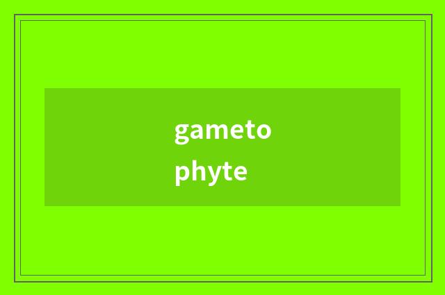 gametophyte