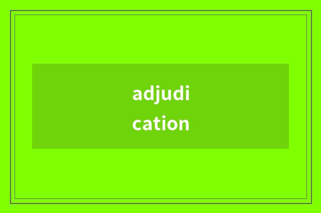 adjudication