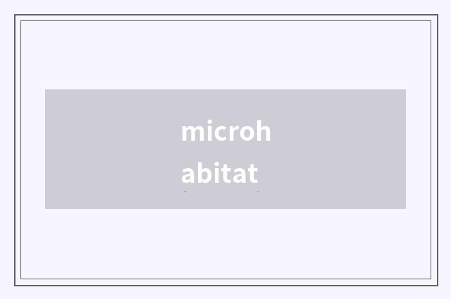 microhabitat
