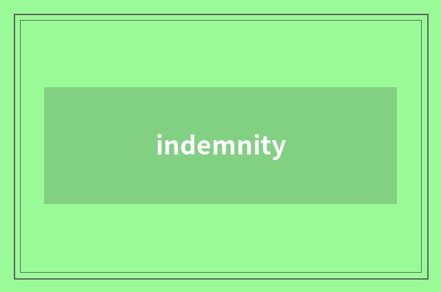 indemnity
