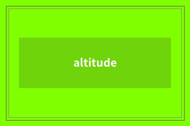 altitude
