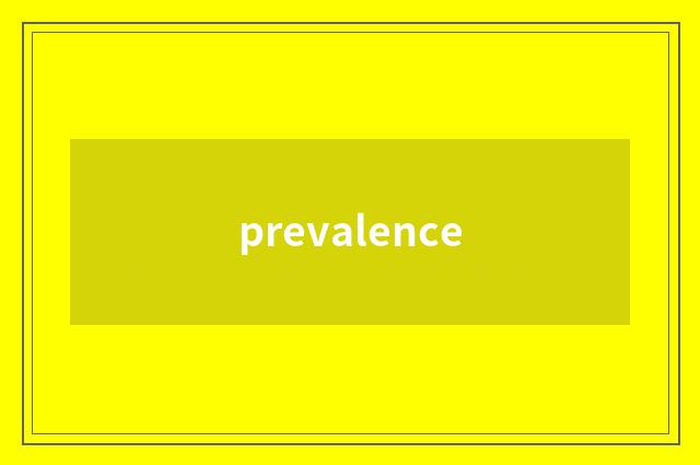 prevalence