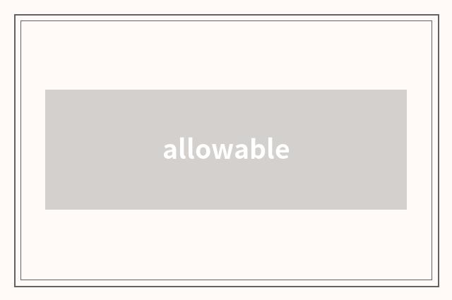 allowable