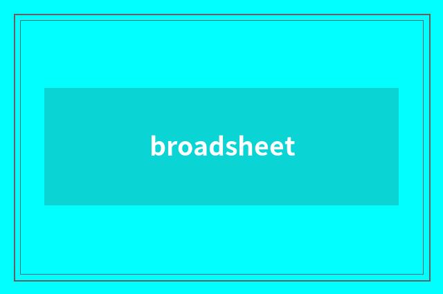 broadsheet