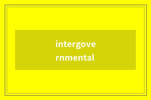 intergovernmental