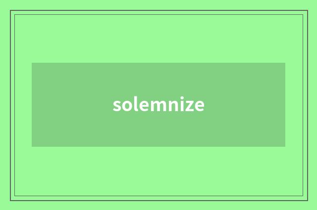 solemnize