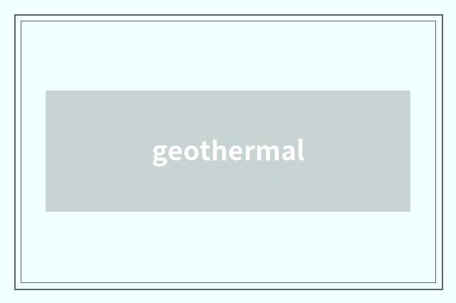 geothermal