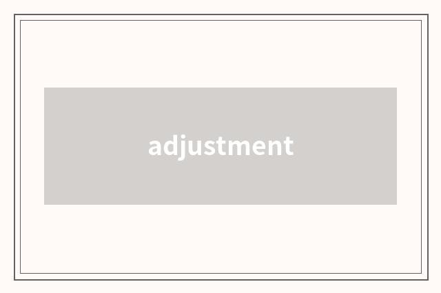 adjustment