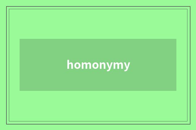 homonymy