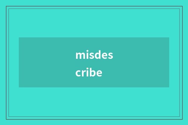 misdescribe