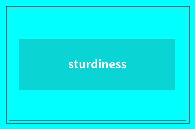 sturdiness