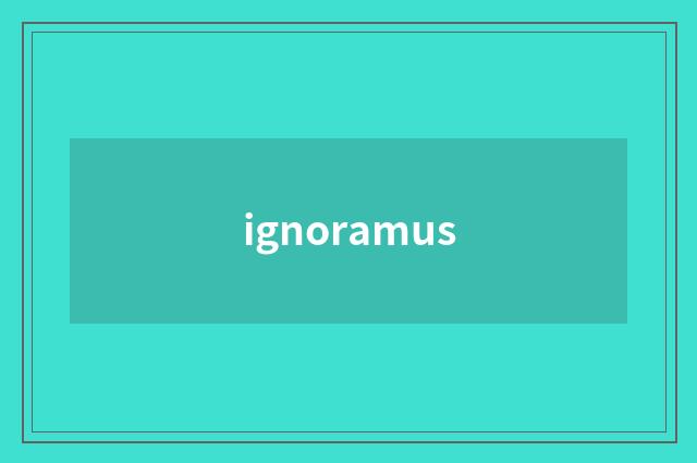 ignoramus