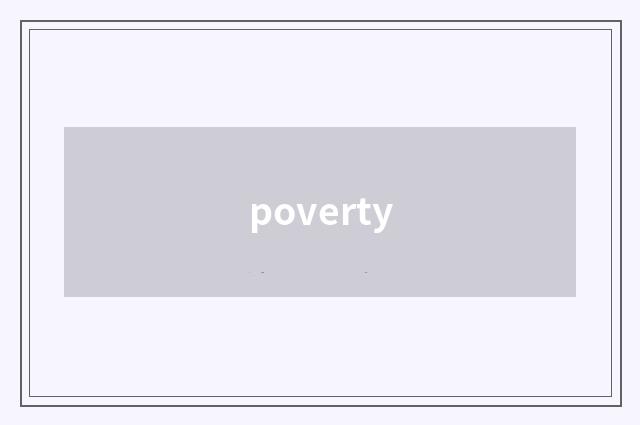 poverty