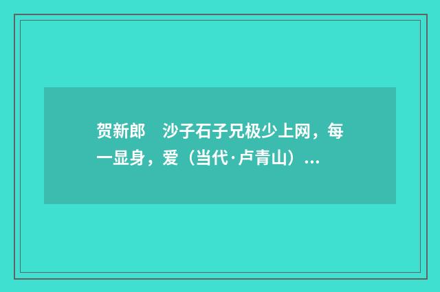 贺新郎　沙子石子兄极少上网，每一显身，爱（当代·卢青山）释义及解释