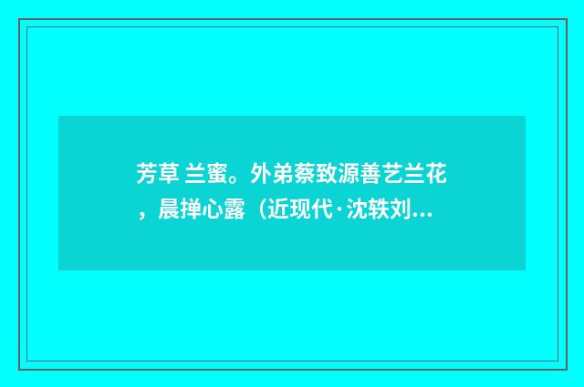 芳草 兰蜜。外弟蔡致源善艺兰花，晨掸心露（近现代·沈轶刘）释义及解释