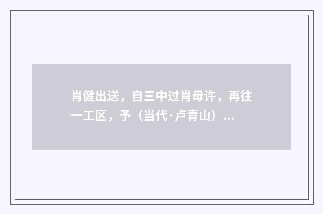 肖健出送，自三中过肖母许，再往一工区，予（当代·卢青山）释义及解释