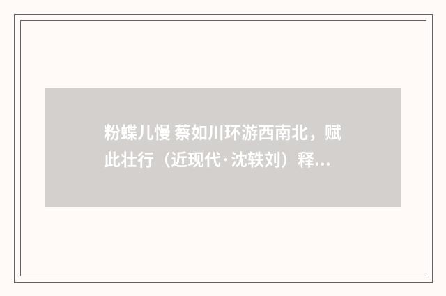 粉蝶儿慢 蔡如川环游西南北，赋此壮行（近现代·沈轶刘）释义及解释