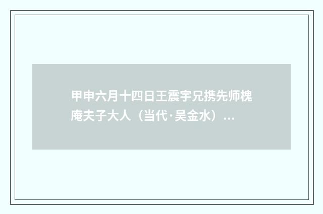甲申六月十四日王震宇兄携先师槐庵夫子大人（当代·吴金水）释义及解释