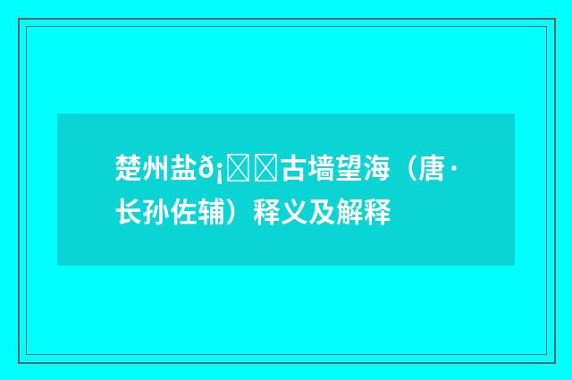 楚州盐𡏖古墙望海（唐·长孙佐辅）释义及解释