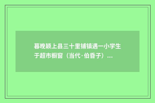 暮晚颖上县三十里铺镇遇一小学生于超市橱窗（当代·伯昏子）释义及解释