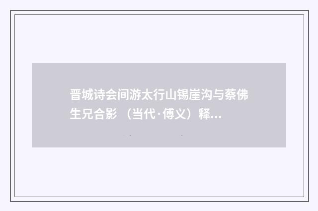晋城诗会间游太行山锡崖沟与蔡佛生兄合影 （当代·傅义）释义及解释