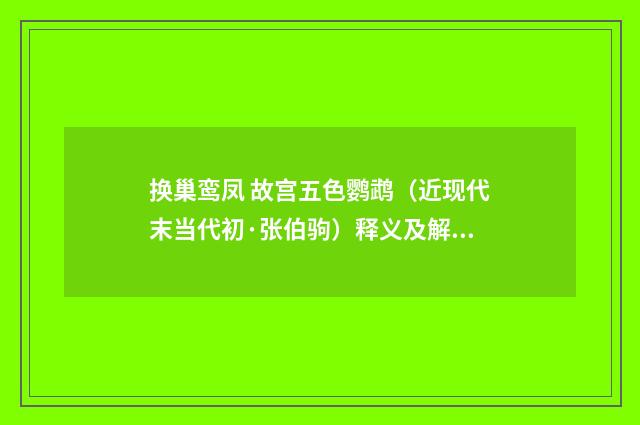 换巢鸾凤 故宫五色鹦鹉（近现代末当代初·张伯驹）释义及解释