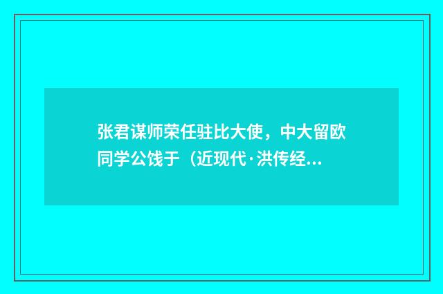 张君谋师荣任驻比大使，中大留欧同学公饯于（近现代·洪传经）释义及解释