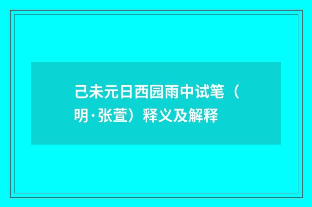 己未元日西园雨中试笔（明·张萱）释义及解释