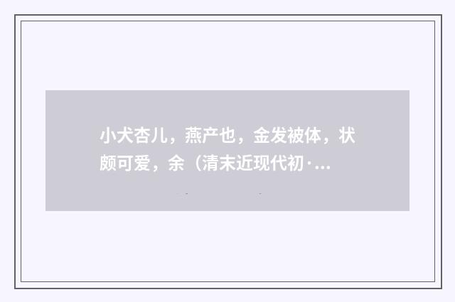 小犬杏儿，燕产也，金发被体，状颇可爱，余（清末近现代初·吕碧城）释义及解释