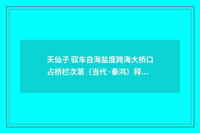 天仙子 驭车自海盐度跨海大桥口占桥栏次第（当代·秦鸿）释义及解释