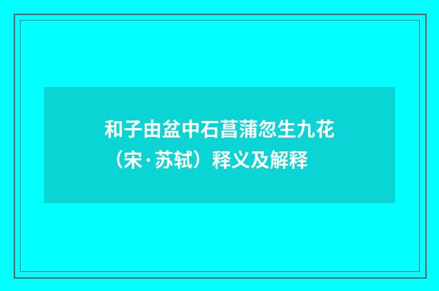 和子由盆中石菖蒲忽生九花（宋·苏轼）释义及解释