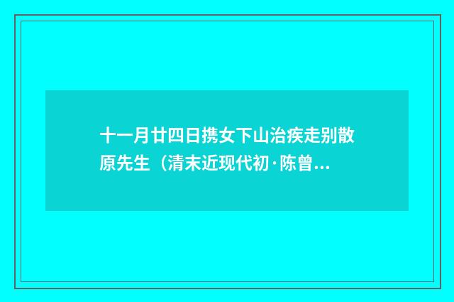 十一月廿四日携女下山治疾走别散原先生（清末近现代初·陈曾寿）释义及解释