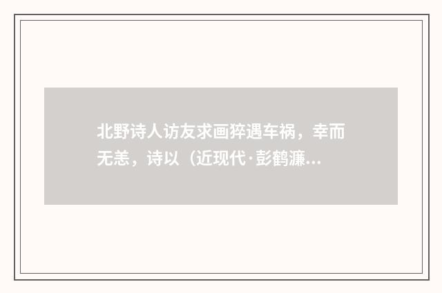 北野诗人访友求画猝遇车祸，幸而无恙，诗以（近现代·彭鹤濂）释义及解释