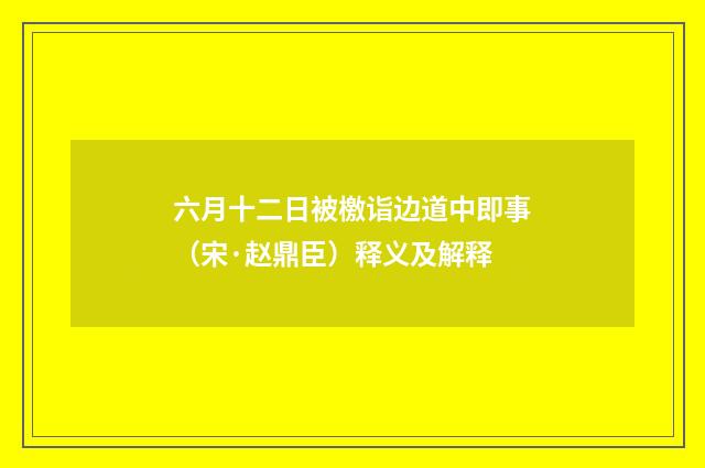 六月十二日被檄诣边道中即事（宋·赵鼎臣）释义及解释