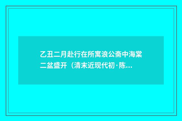 乙丑二月赴行在所寓浪公斋中海棠二盆盛开（清末近现代初·陈曾寿）释义及解释