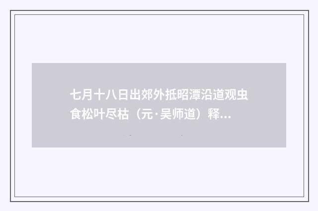 七月十八日出郊外抵昭潭沿道观虫食松叶尽枯（元·吴师道）释义及解释