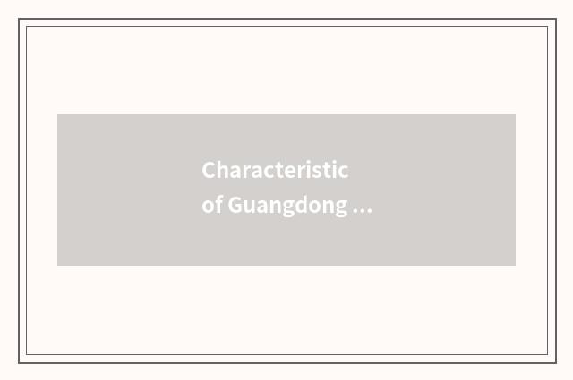 Characteristic of Guangdong travel net?