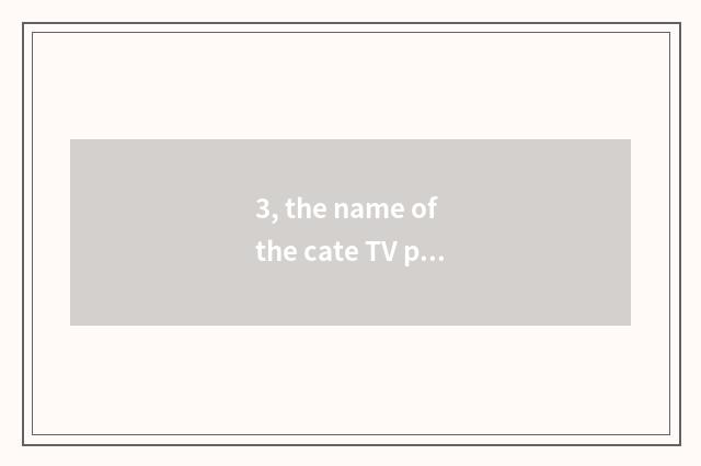 3, the name of the cate TV program that instructs a person to make food?