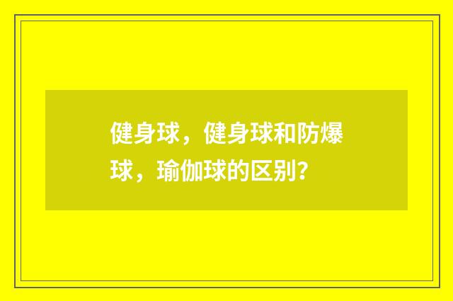 健身球，健身球和防爆球，瑜伽球的区别？