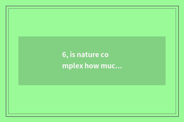 6, is nature complex how much is floor price?