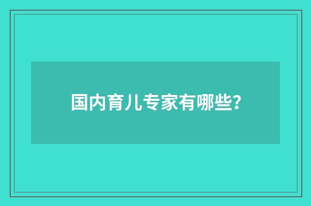 国内育儿专家有哪些？