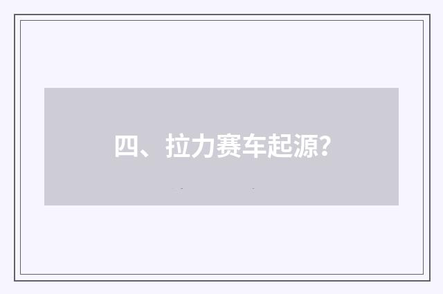 四、拉力赛车起源？
