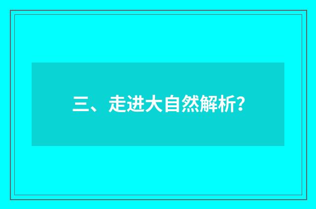 三、走进大自然解析？