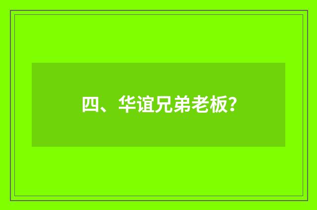 四、华谊兄弟老板？