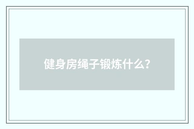 健身房绳子锻炼什么？