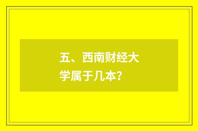 五、西南财经大学属于几本？