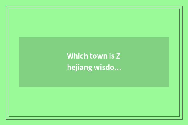 Which town is Zhejiang wisdom makes small town?