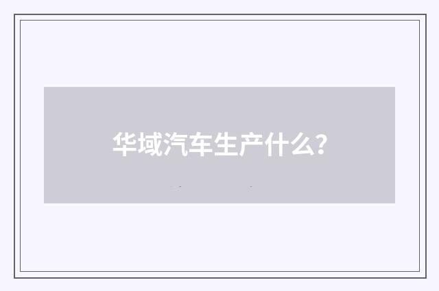 华域汽车生产什么？
